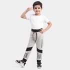 Boys Grey Jogger Text Printed Pyjama, मिश्रित हल्का ग्रे, small