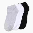 Men's Ankle Length Socks Pack of 3 ( Grey Melange, White, Charcoal ), Melange Light Grey, small