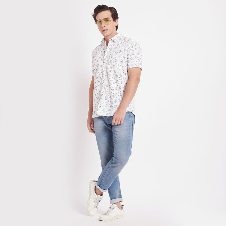 Cotton Printed Casual Shirt, White, large image number null