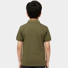Boys' Olive Round Neck Graphic Printed T-Shirt, ओलिव, small