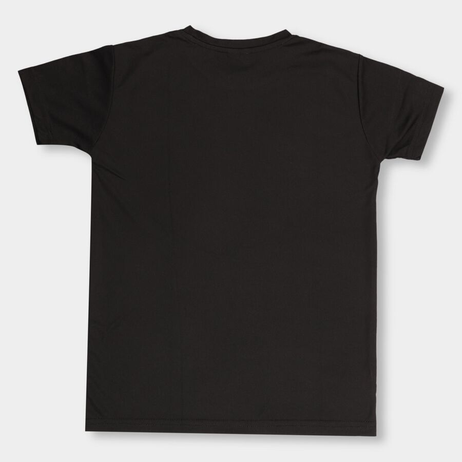 Boys' Half Sleeves T-Shirt , काला, large image number null