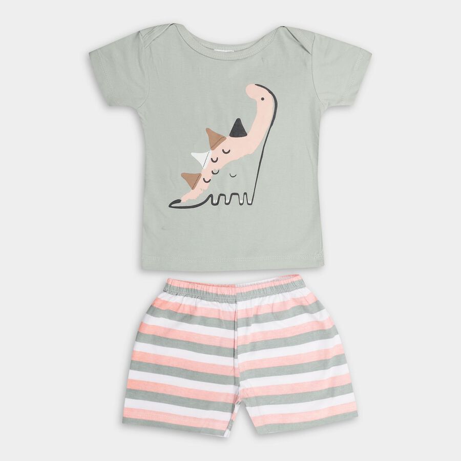 Infant Boys' 100% Cotton Baba Suit , हल्का हरा, large image number null