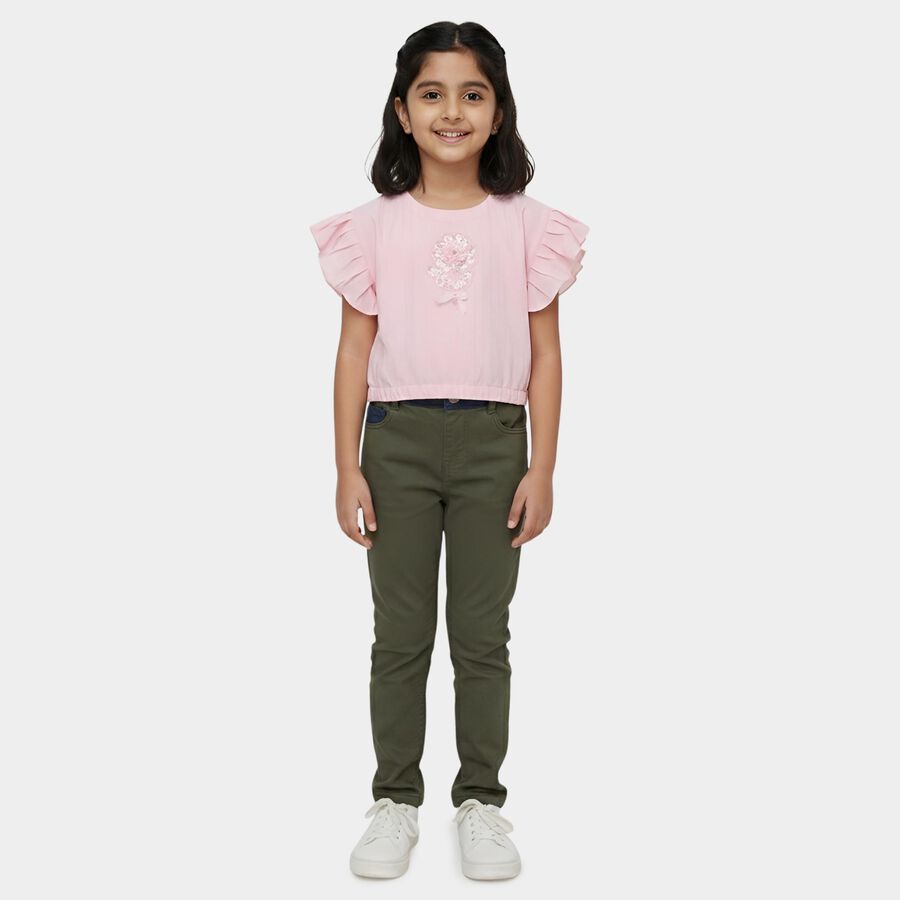 Girls' T-Shirt, हल्का गुलाबी, large