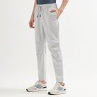 Men's Light Grey Regular Fit Cut And Sew Track Pants, Light Grey, small image number null