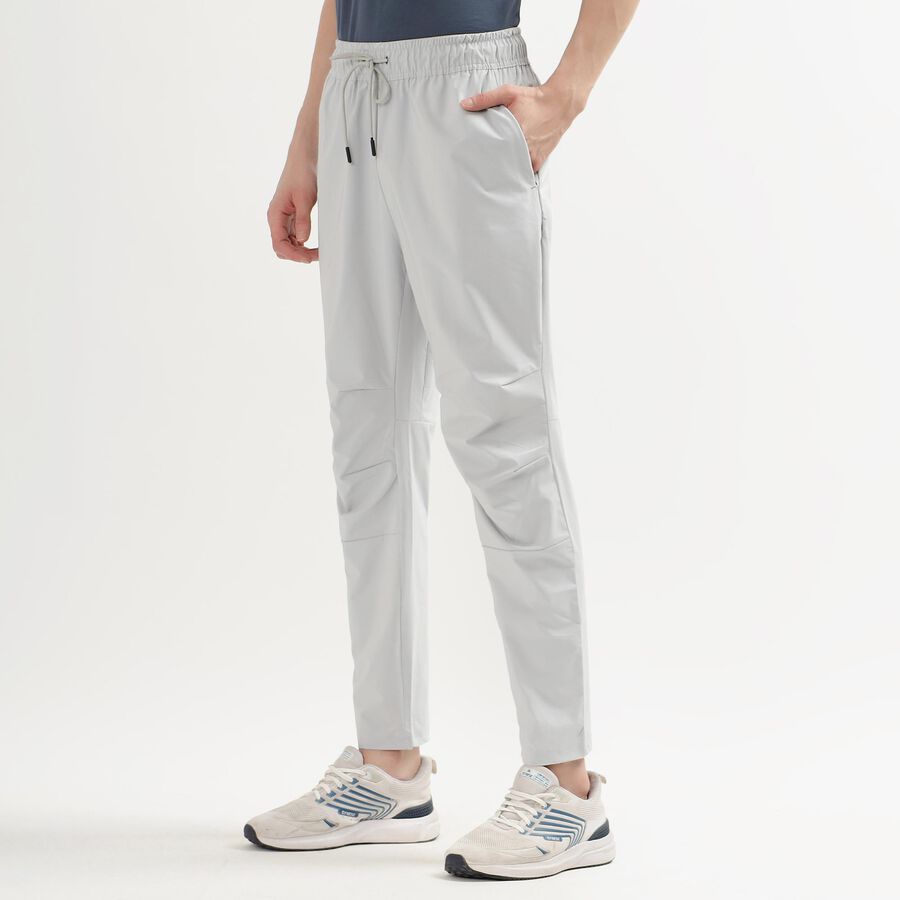 Men's Light Grey Regular Fit Cut And Sew Track Pants, Light Grey, large image number null