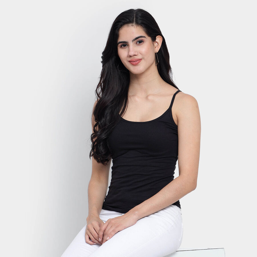 Cotton Solid Slips, Black, large image number null