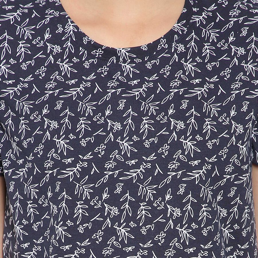 Round Neck T-Shirt, Navy Blue, large image number null