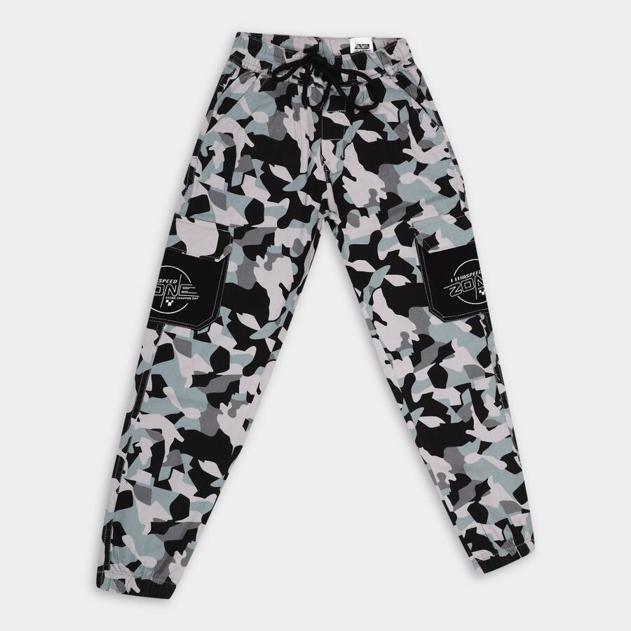 Boys' Cotton Trousers, काला, large image number null