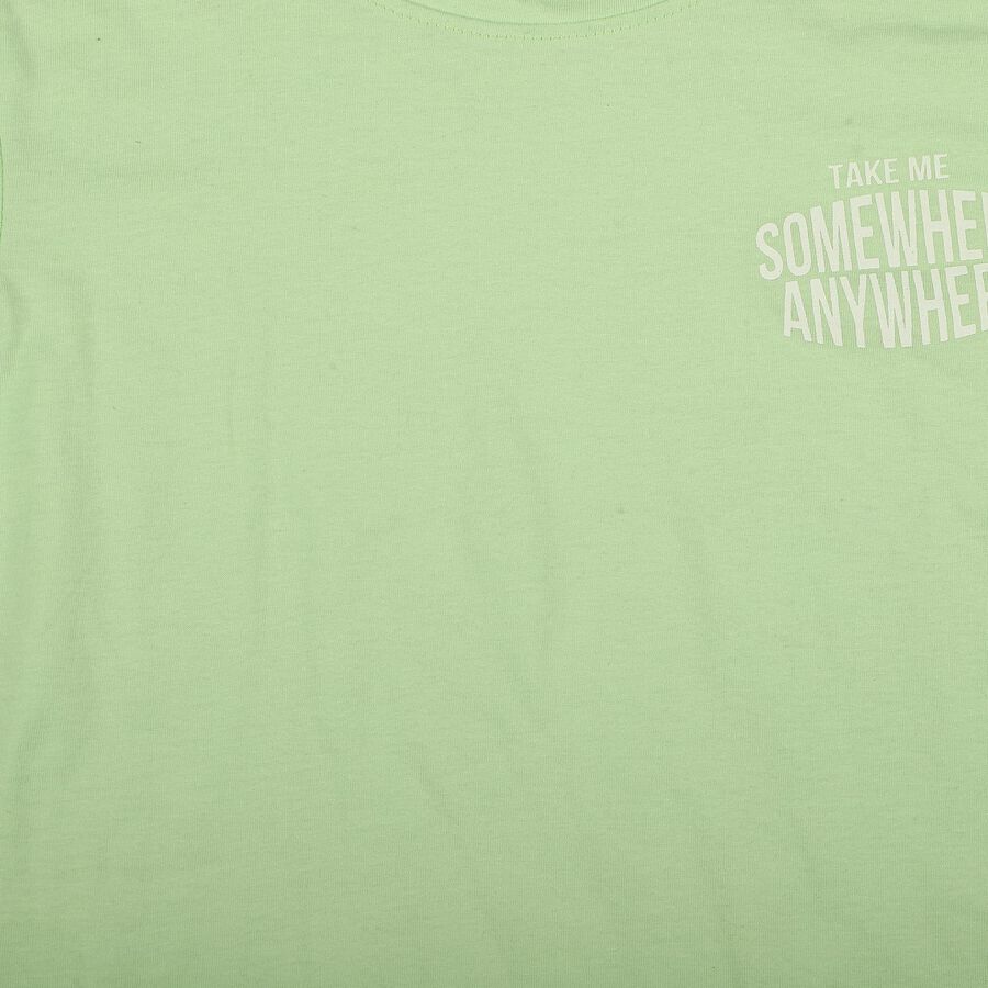 Girls Green Casual T-Shirt, हल्का हरा, large