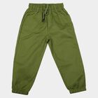 Boys' Olive Green Regular Fit Drawstring Jogger Trousers, Olive, small