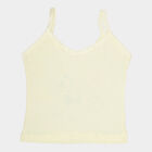 Girls Cotton Solid Vest, Yellow, small image number null