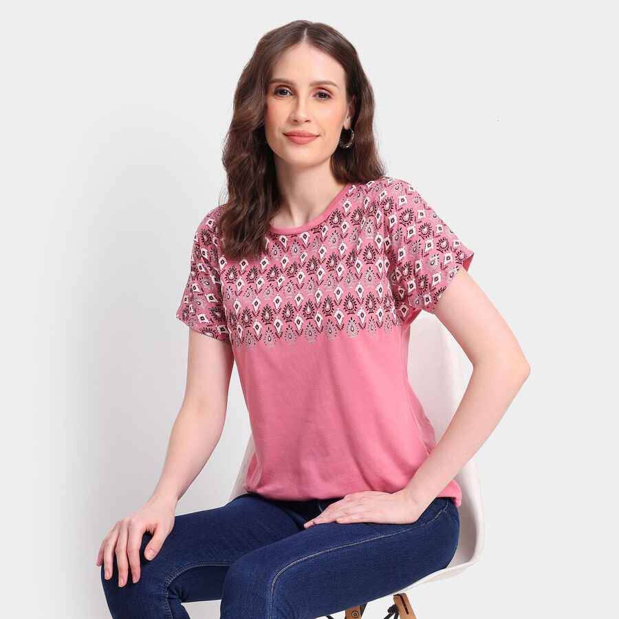 Ladies' Round Neck T-Shirt, Purple, large image number null