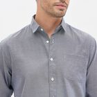 Men's Deep Midnight Navy Blue Spread Collar Casual Shirt, नेवी ब्लू, small image number null