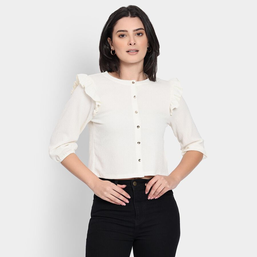 Ladies'  Crop  Top, Off White, large image number null