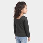 Girls' Dark Grey Long Sleeve Thermal, Dark Grey, small
