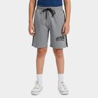 Boys Melange Mid Grey Regular Fit Printed Bermuda Shorts, Melange Mid Grey, small