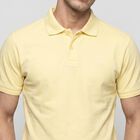 Men Yellow Polo Neck Polo T-Shirt, Yellow, small