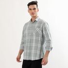 Men's Muted Olive Green Cotton Spread Collar Casual Shirt, Olive, small image number null