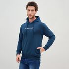 Men's Deep Steel Blue Hooded Neck Casual Sweatshirt, मध्यम नीला, small image number null