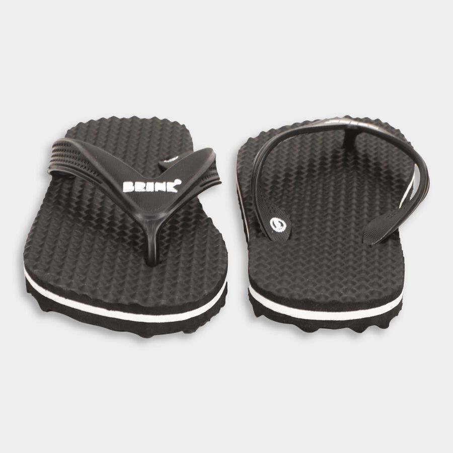 Men's V Strap Slipper, Black, large