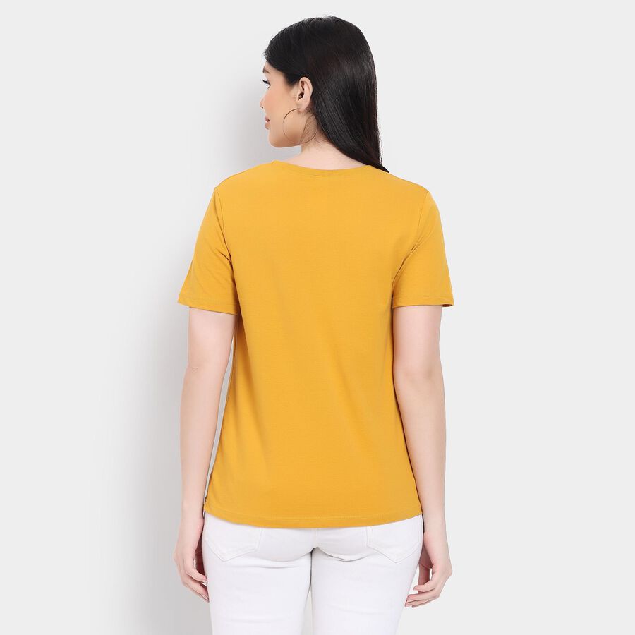 Ladies' Round Neck T-Shirt , मस्टर्ड, large image number null
