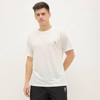 Men's Bright Snow White Crew Neck Athleisure T-Shirt