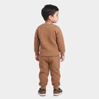 Boys Brown Round Neck Quilted Baba Suit, Brown, small