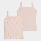 Girls' 100% Cotton Vest (Pack of 2), Pink, small