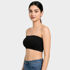 Women's Black Strapless Tube Bra, काला, small