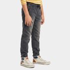 Boys Grey Jogger Fit Washed Jeans, हल्का ग्रे, small