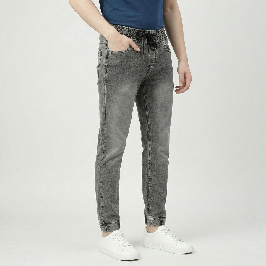 Men's Grey Slim Fit Classic Jeans, Light Grey, large