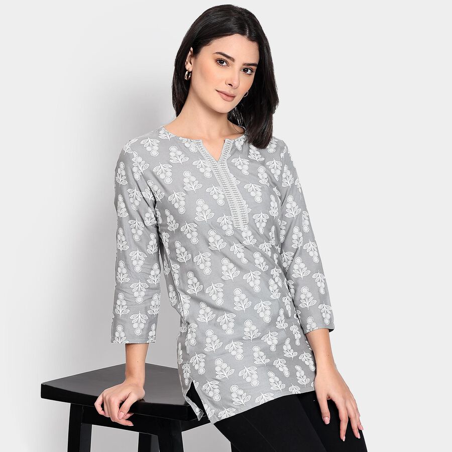 Ladies' Kurti , हल्का ग्रे, large image number null