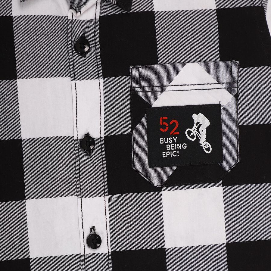 Boys' 100% Cotton Casual Shirt , काला, large image number null