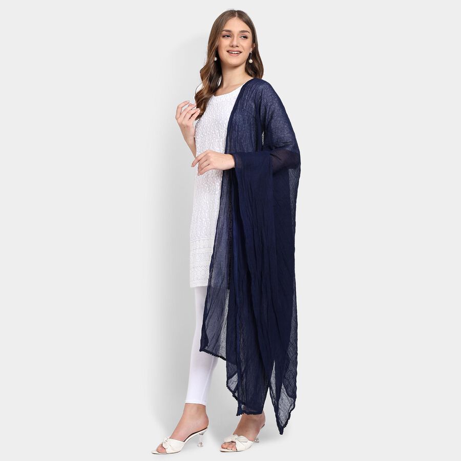 Ladies' Dupatta, Navy Blue, large image number null