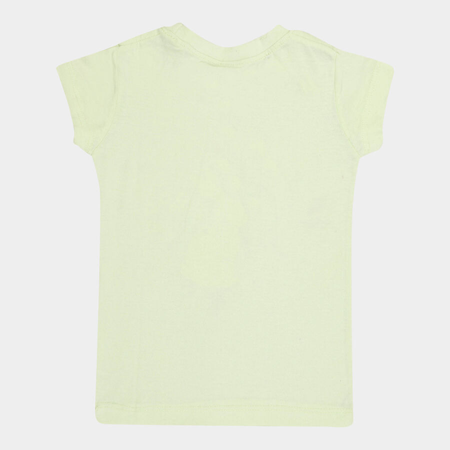 Girls Cotton T-Shirt, Light Green, large image number null