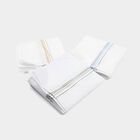 Men's White Striped Pack of 3 Handkerchief, White, small