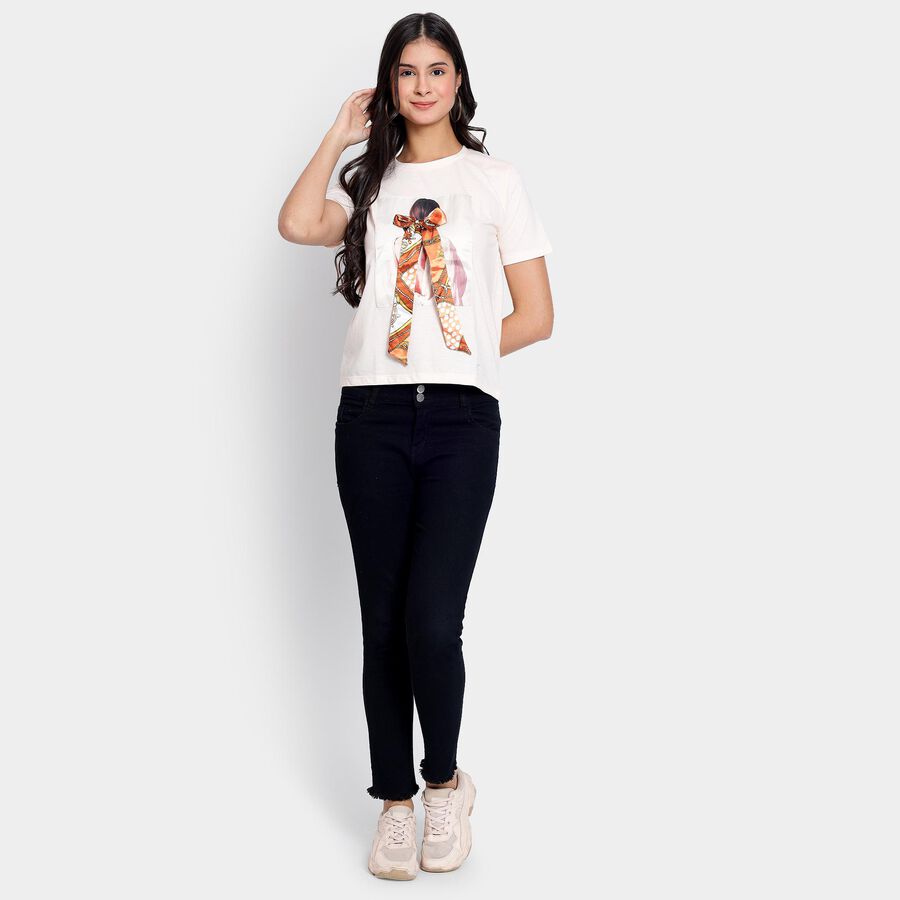 Ladies' Round Neck T-Shirt, पीच, large image number null