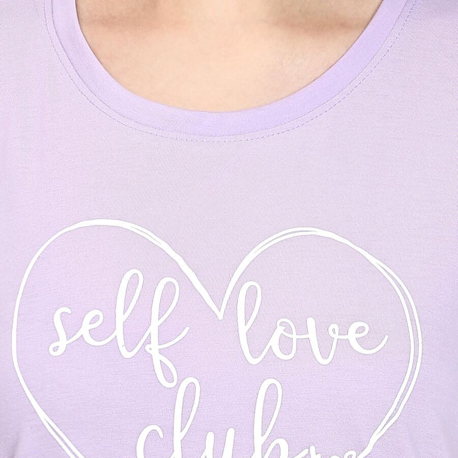 Ladies' Round Neck T-Shirt , Lilac, large