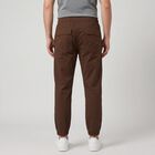 Men's Brown Slim Fit Jogger Trousers, भूरा, small