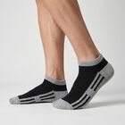 Men's Ankle Length Striped Pack of 3 Socks ( Blue, Grey, Black ), Black, small