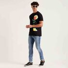 Cotton Round Neck T-Shirt, Black, small image number null