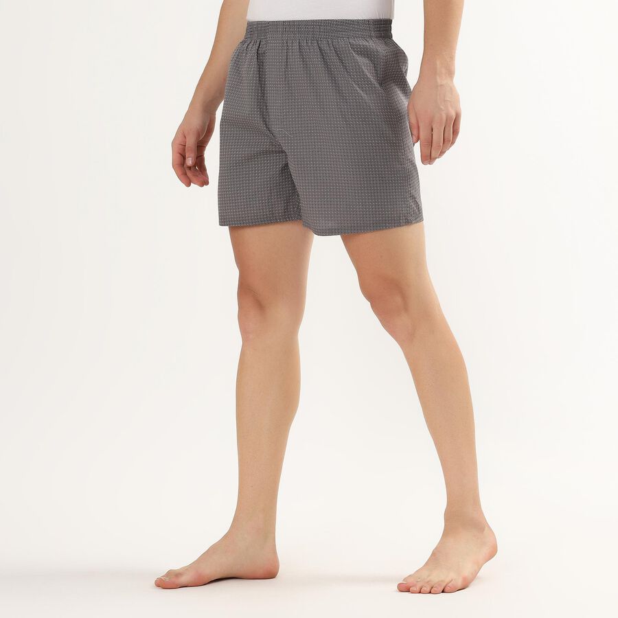 Men's Grey Cotton Printed Boxer, Dark Grey, large image number null