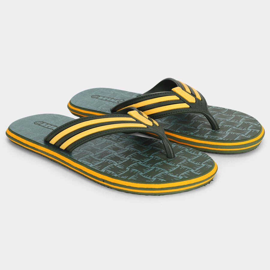 Men's Green Flip-Flops Slippers, Green, large