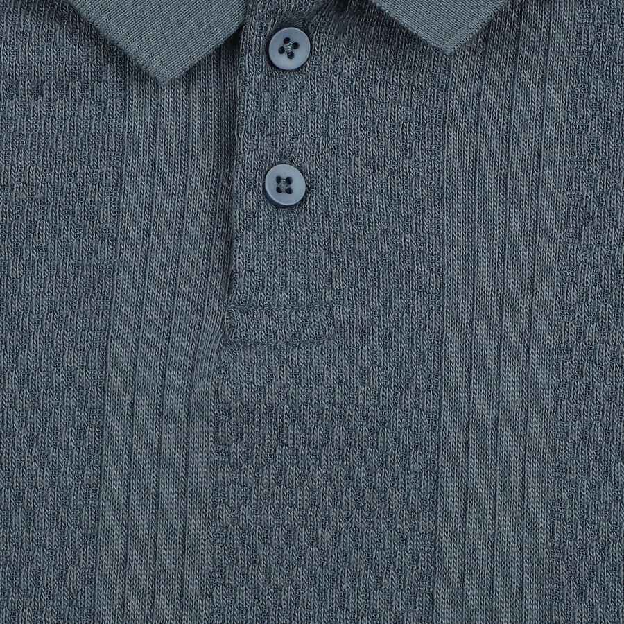 Boys Blue Cotton Polo Neck Casual Boys T-Shirt, मध्यम नीला, large