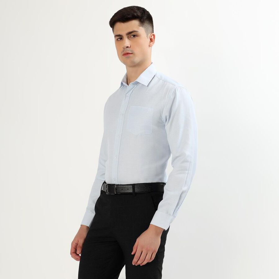 Men's Light Blue Spread Collar Classic Formal Shirt, हल्का नीला, large image number null