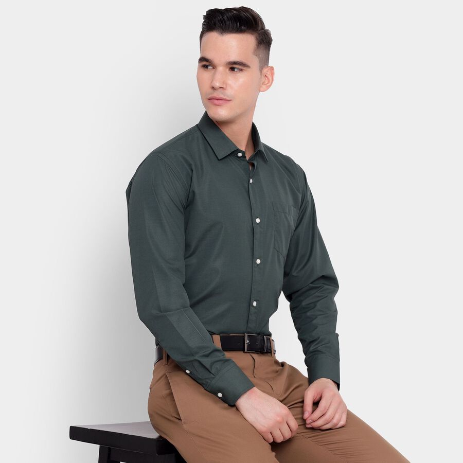 Men's Formal Shirt, Dark Green, large image number null