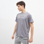 Men's Dark Grey Crew Neck Athleisure Drifit T-Shirt, गहरा ग्रे, small