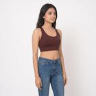Women's Wine Scoop Neck Sports Bra, Wine, small