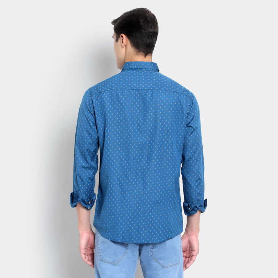 Regular Collar Casual Shirt, Navy Blue, large image number null