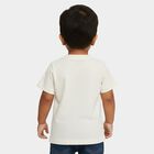 Infants Off-White Cotton Round Neck Casual T-Shirt, Off White, small
